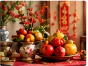 Mâm ngũ quả gốm sứ